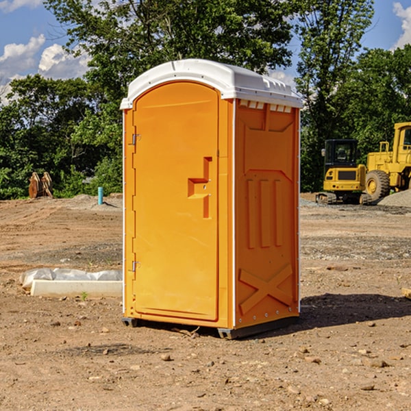 how often are the portable restrooms cleaned and serviced during a rental period in Lemhi